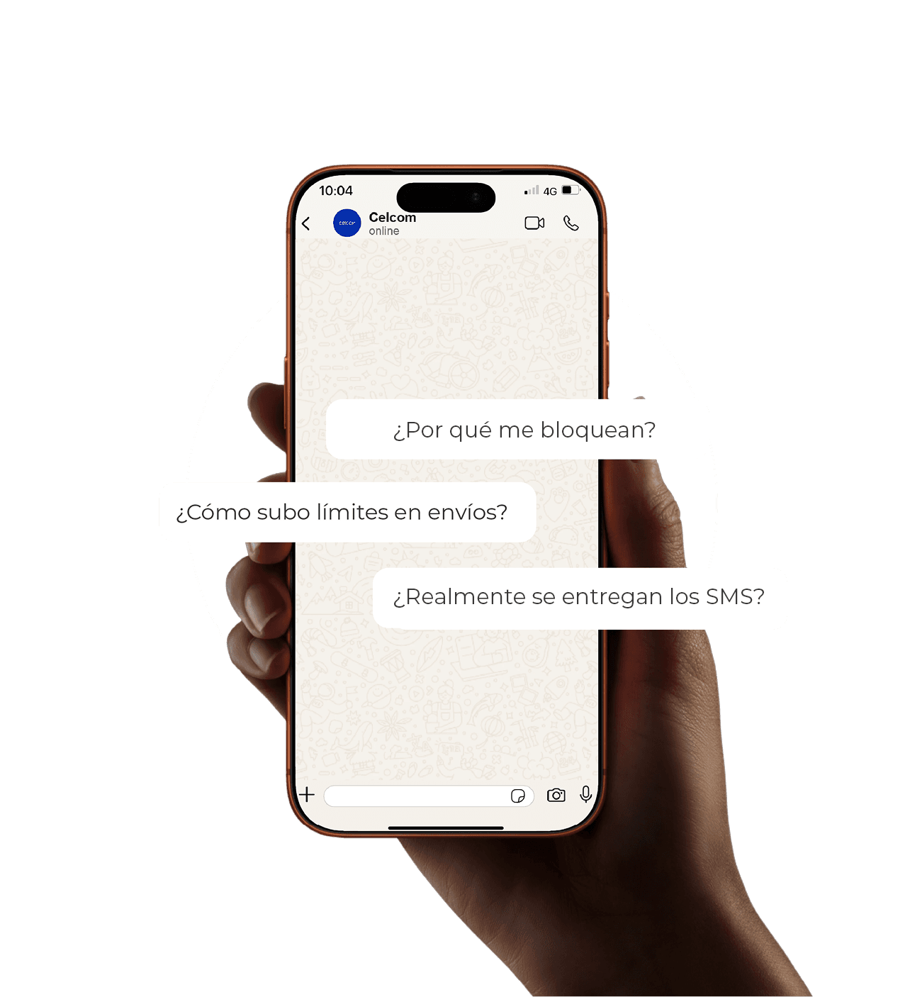 Conversación con Celcom en un teléfono